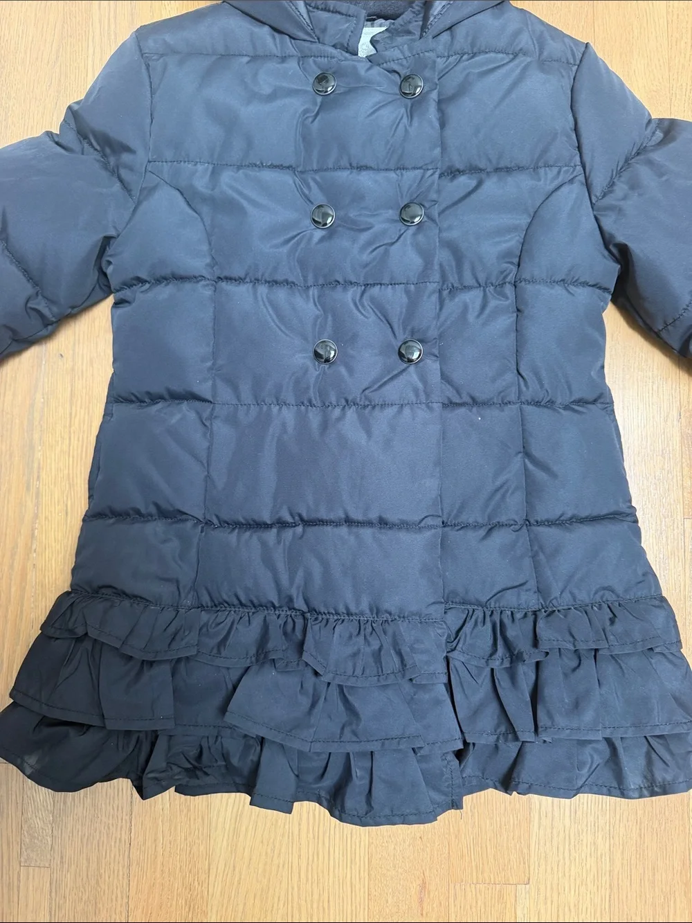 Gymboree Black Ruffle Hem Puffer Jacket